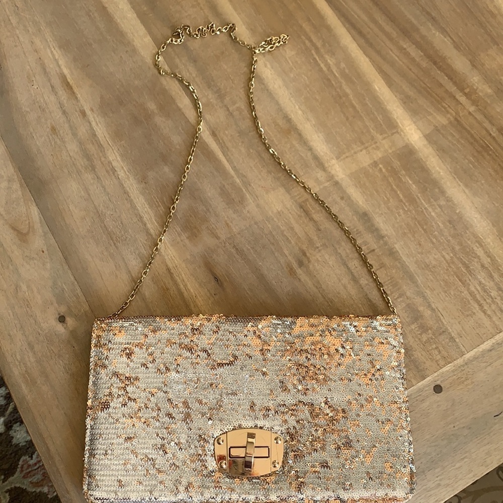 Urban Expressions sequin silver and gold handbag - Picture 2 of 5